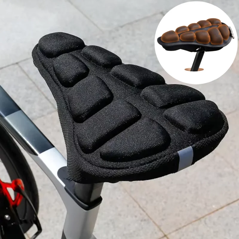 

3D Soft Bicycle Saddle Cover Inflatable Air Cushion Pad MTB Mountain Bike Seat Comfortable Breathable For Men Women