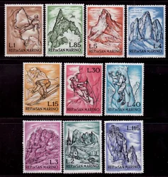 10Pcs/Set New San Marino Post Stamp 1962 Mountaineering Alpine Snow Mountain Stamps MNH