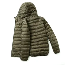 Portable cotton jacket, ultra-lightweight and thin, for men, hooded, suitable for autumn and winter, young and fashionable, ligh