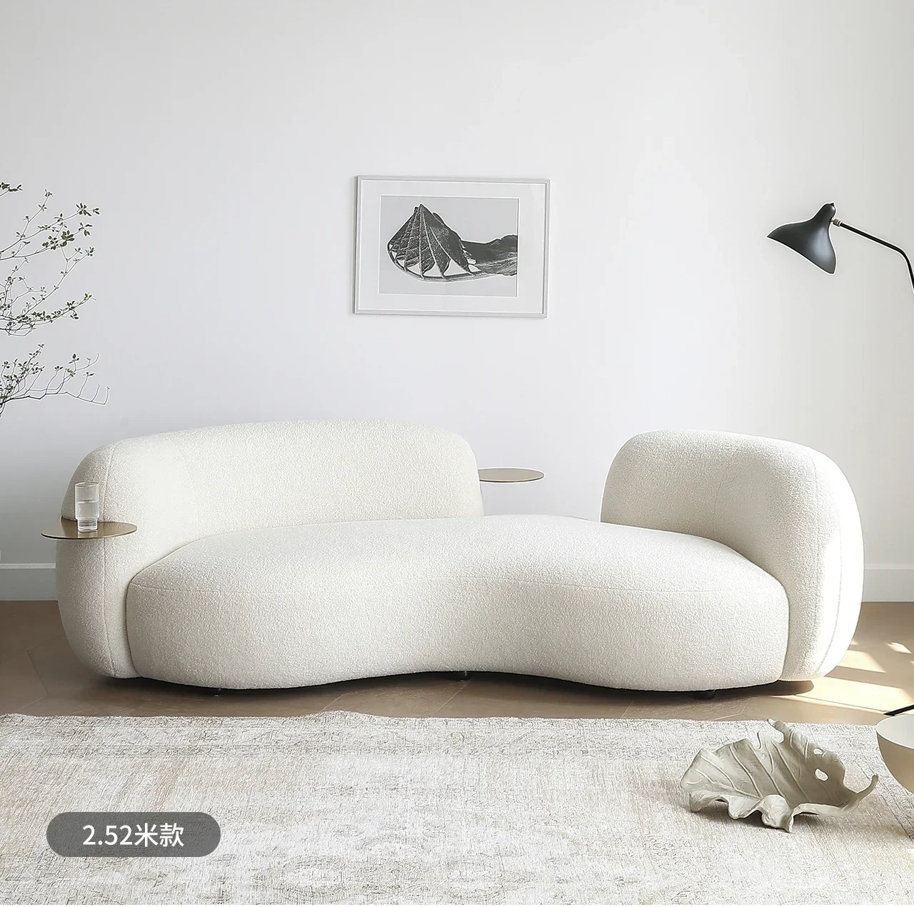 French cream style fabric pea sofa modern simple special-shaped small apartment living room sofa #