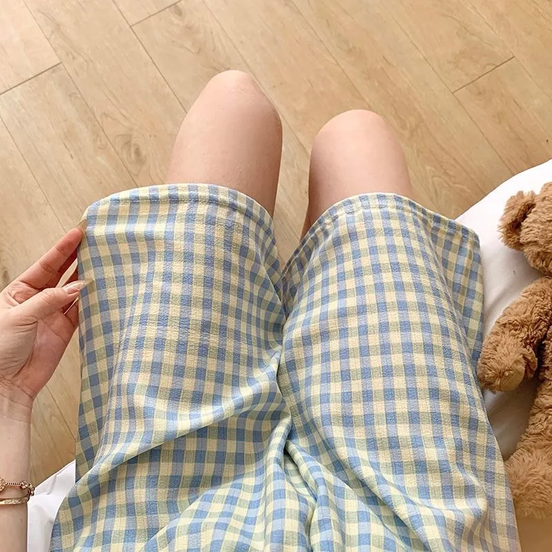 Shorts-blue plaid