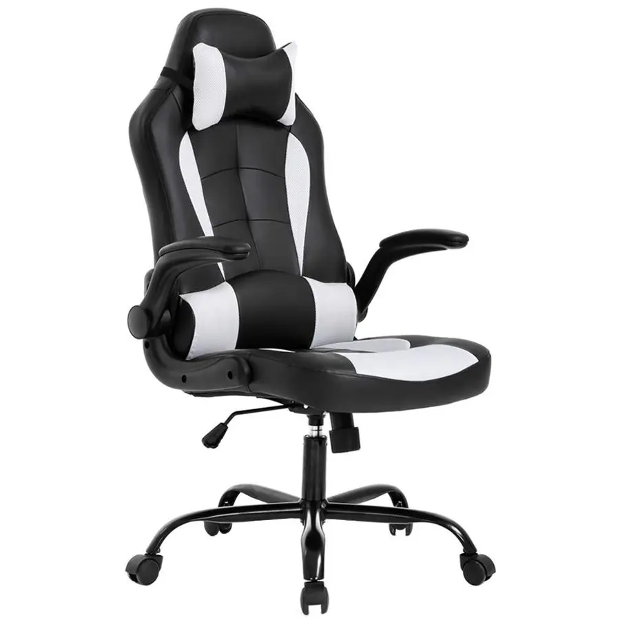 

PC Gaming Chair Ergonomic Office Chair Desk Chair with Lumbar Support Flip Up Arms Headrest PU Leather Executive High Back Compu