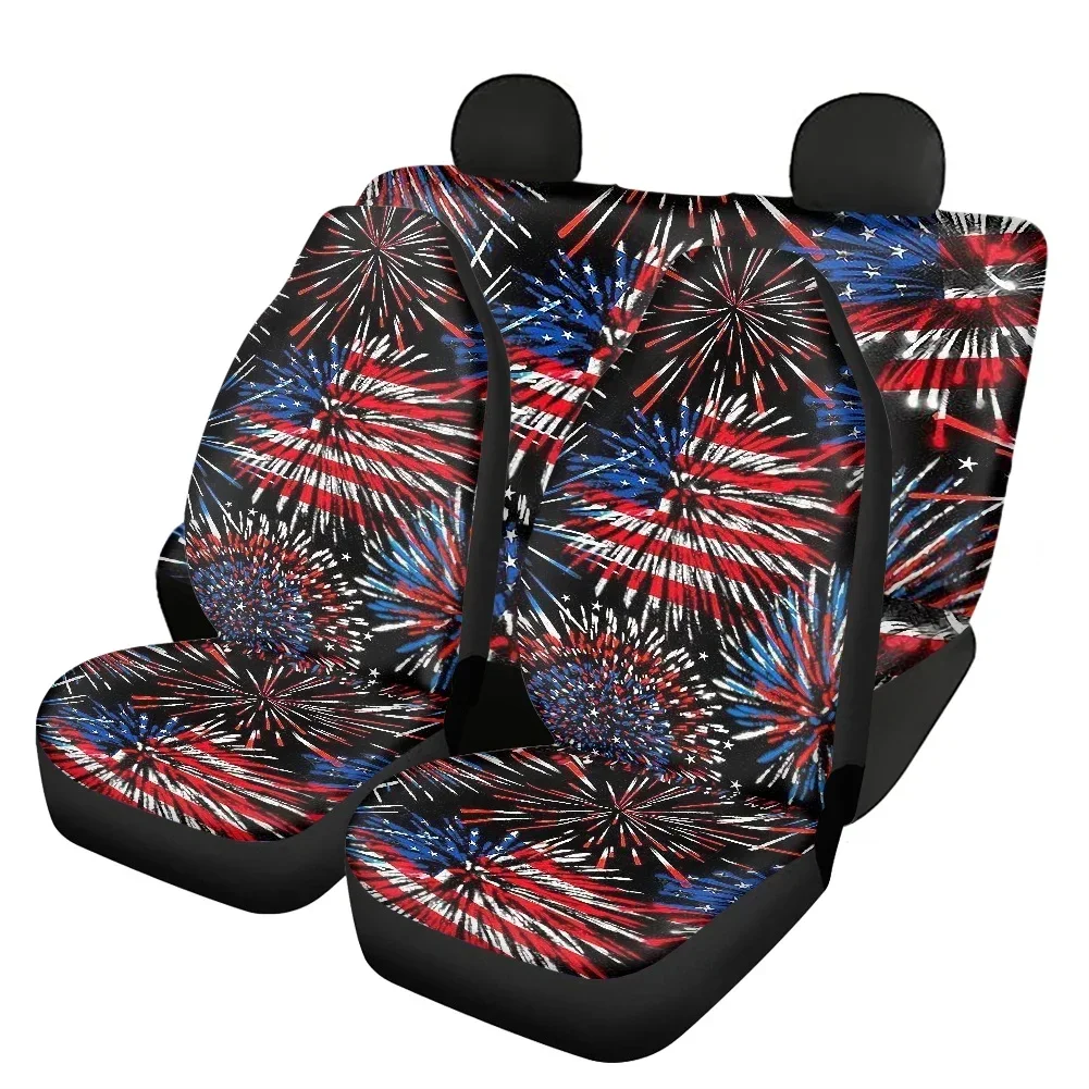 

US Flag Design Full Set Front Back Car Seat Covers 4th of July Accessories Universal Fit Auto Seat Protector accessoire voiture