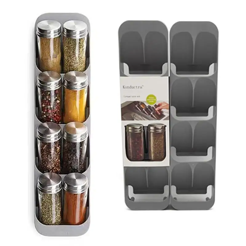 Spice Storage Rack for Kitchen Sauce Bottle Holder Seasoning Condiment Tank Cabinet Drawer Organizer for Cosina Spice Jar 8 Grid