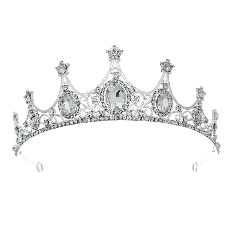 Silver Crystal Metal Crown Fashion Bridal Wedding Headpieces Tiaras Banquet Holidays Party Jewelry Accessories Bridesmaid Gifts