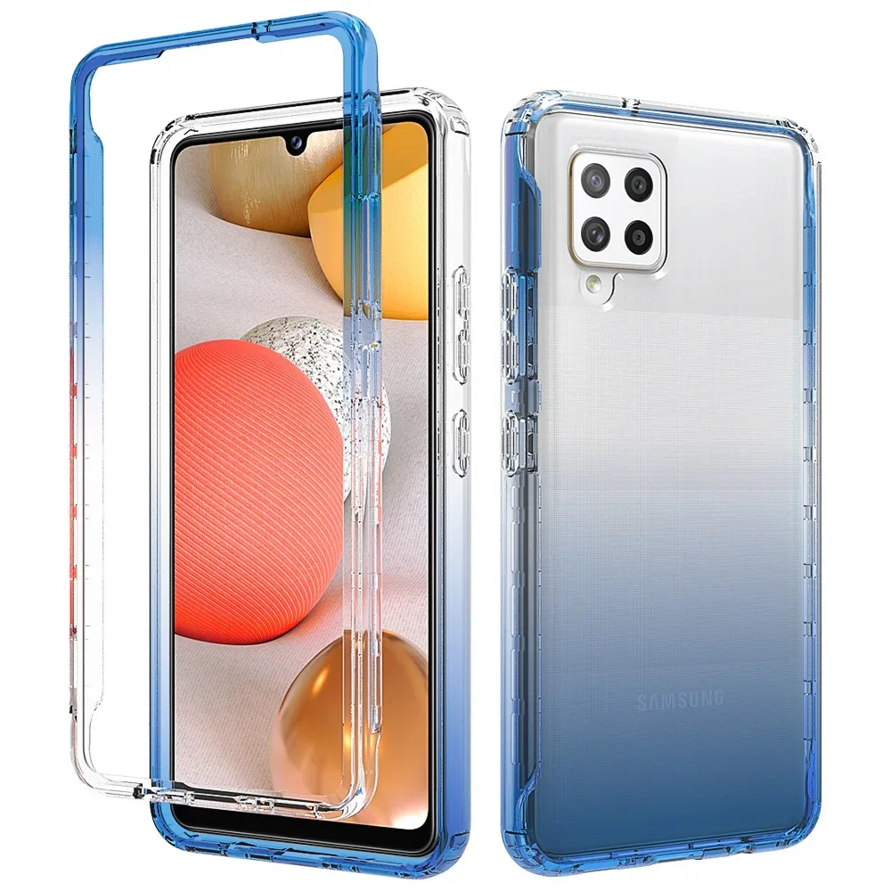 

Candy Color Transparent Case for Samsung Galaxy A42 5G / A22 5G Shockproof Protection Funda Capa Hybrid Shell Dual Layer Cover