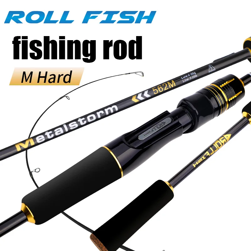 ROLLFISH Spinning Casting Fishing Rod Freshwater Saltwater Carbon Fiber Lure Fishing Rod Bass Fishing 2 Sections 1.68-2.7m M