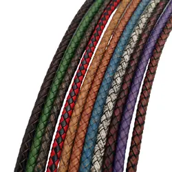 Aaazee 5mm Round Braided Leather Bolos Cords