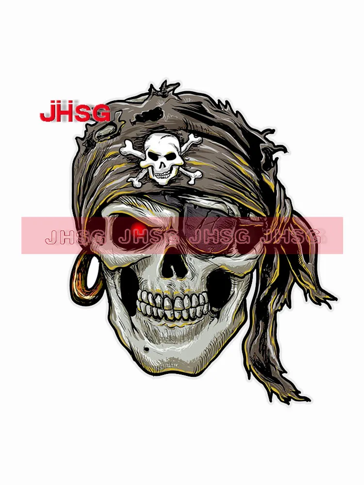 JHSG Car Stickers Fashion Pirate Skull PVC Motorcycle Truck Helmet Waterproof Decals Can Be Customized