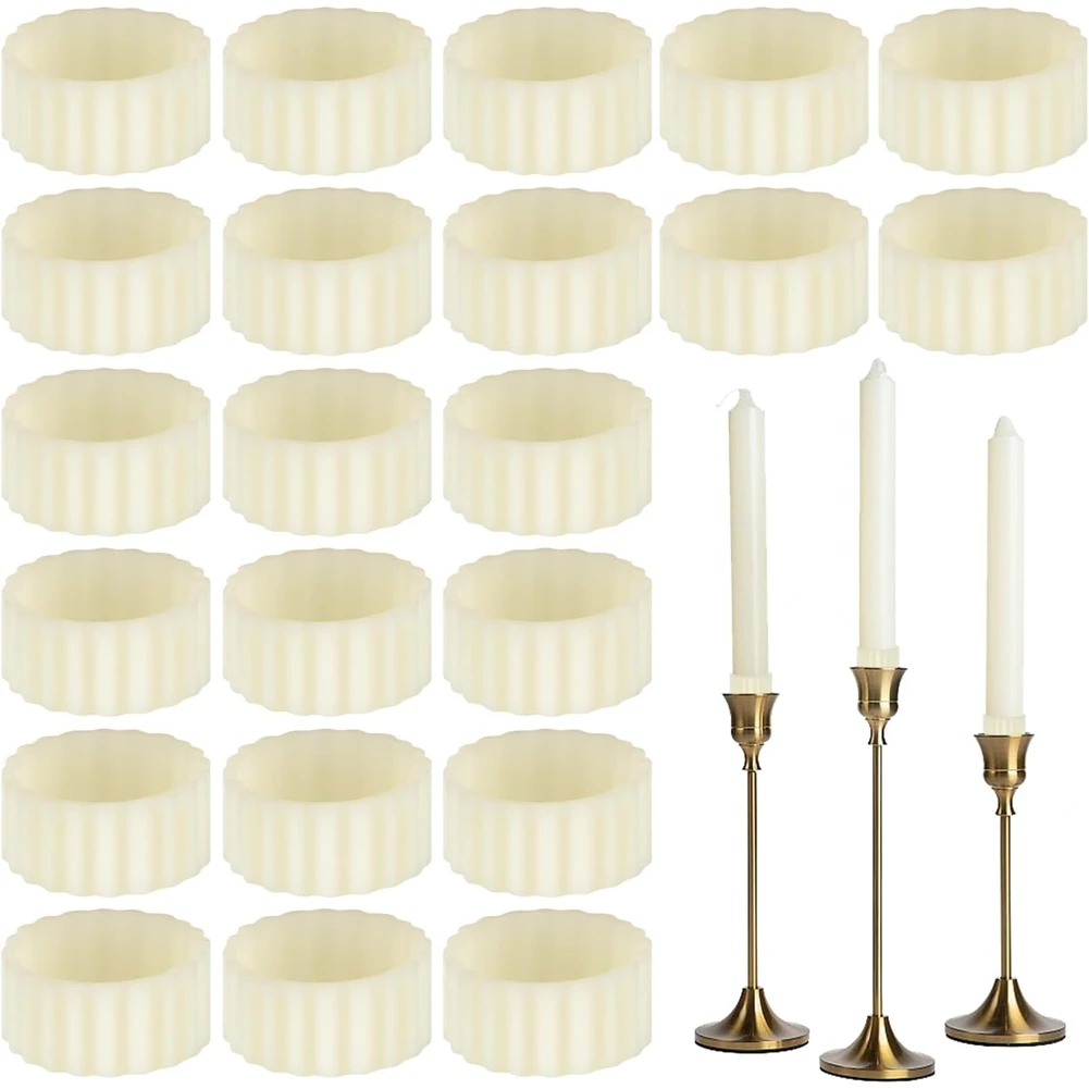 HITL 22 Pcs Silicone Candle Hugger, Taper Candle Grippers, Silicone Candles Grippers Rings Holders for Tapers Cups