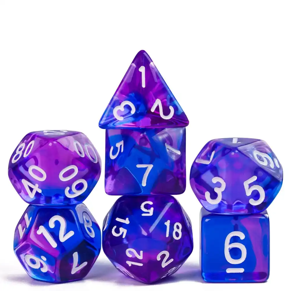 DND Dices Mixed Color 7Pcs/Set Transparent D4-D20 Polyhedral Dice Set for Dungeons and Dragons Role Playing Board Games