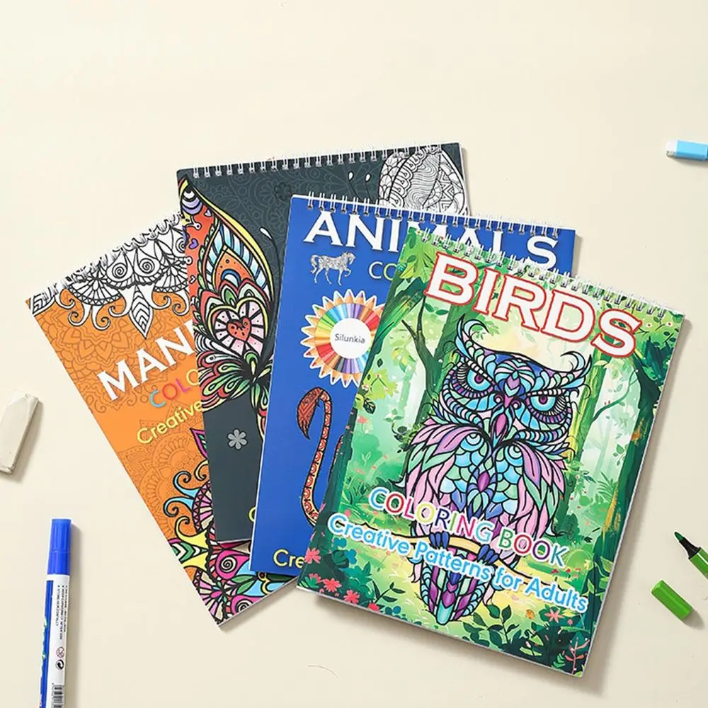 

Mandala/Birds/Butterfly/Animal Kids Coloring Book 20 Exquisite Pictures Single Side Coloring Pattern for Adult Fine Illustration