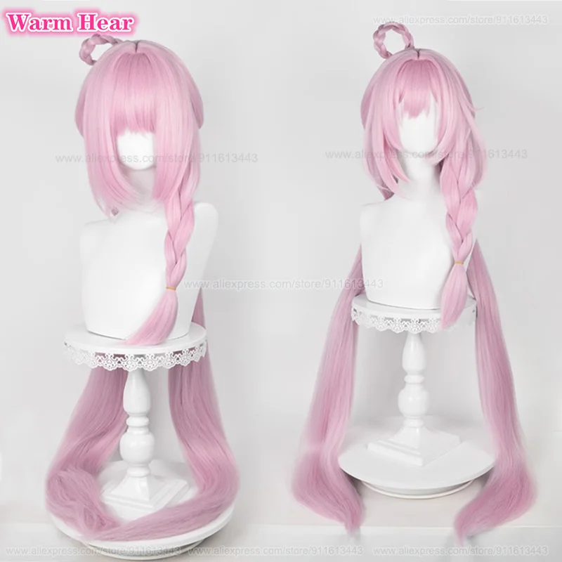 New Design Elysia Cosplay Wig Game WigsLong 110cm Pink Cosplay Anime Wig Heat Resistant Synthetic 2023 Wigs +Wig Cap