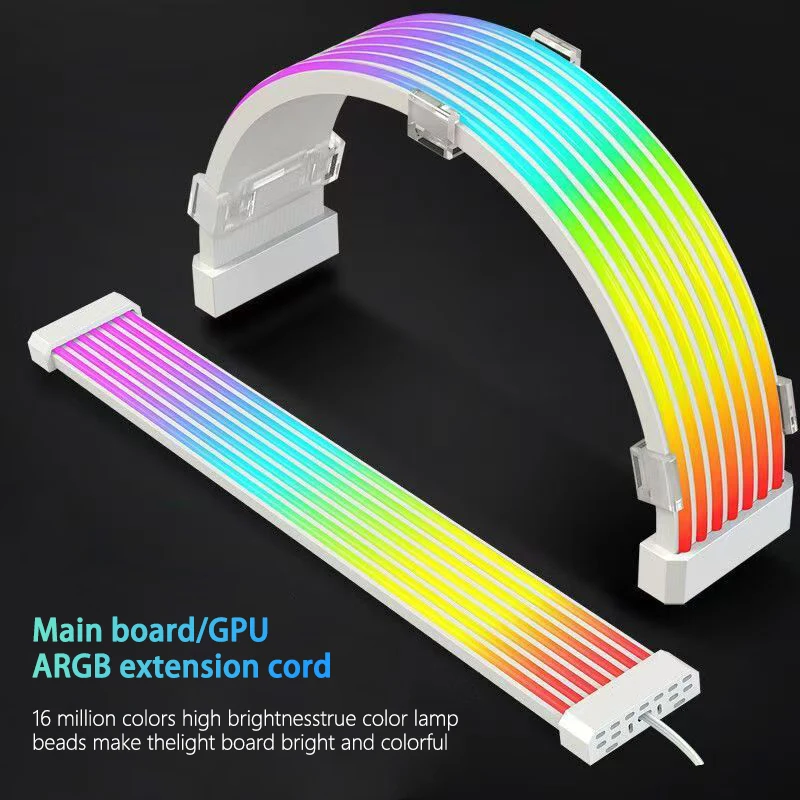 

Computer Case Bendable ARGB Light Board,Suitable For Graphics Card 24pin/8pin/2x8pin/12VHPWR/Motherboard Decorative light strip