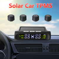 Smart Car TPMS Digital LCD Display Universal Solar Charging Auto Security Alarm Tyre Pressure Monitoring System