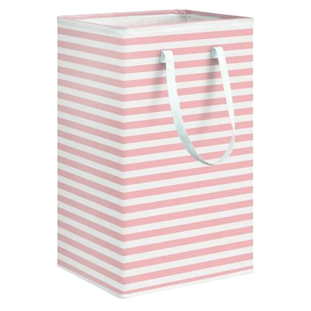 

Multipurpose Stripe Dirty Clothes Container Foldable Laundry Basket Home Organizer for Apartments Hotel Nursery