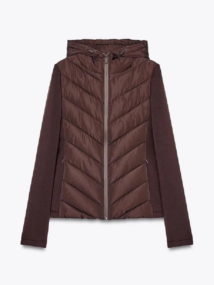 Frühling Herbst Neue frauen High-End-Fit Kragen Mit Kapuze Patchwork Baumwolle Jaet Zipper Verschluss Lange Sve ort Länge farbe
