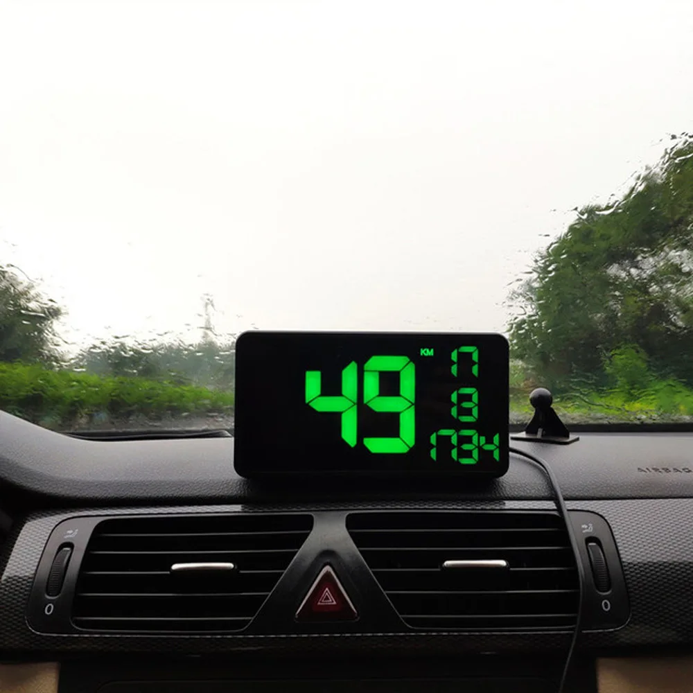 Universal Car HUD Head Up Display Large Screen Digital Display Speed Display With Speeding Alarm GPS Satellite Speed Measurement