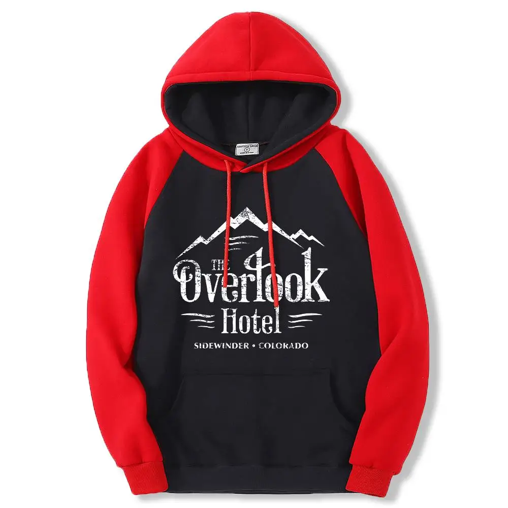 Korean Fashion Men Hoodie The Overlook Hotel - The Shining Print Pullover Soft Spliced Sweatshirt Pocket Fleece Neutralclothing