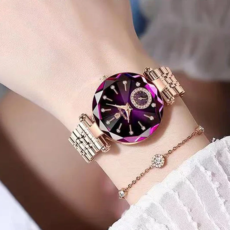 2024 Brand Women Watches Fashion Square Ladies Quartz Watch Bracelet Set Green Dial Simple Rose Gold Mesh Luxury Women Watches