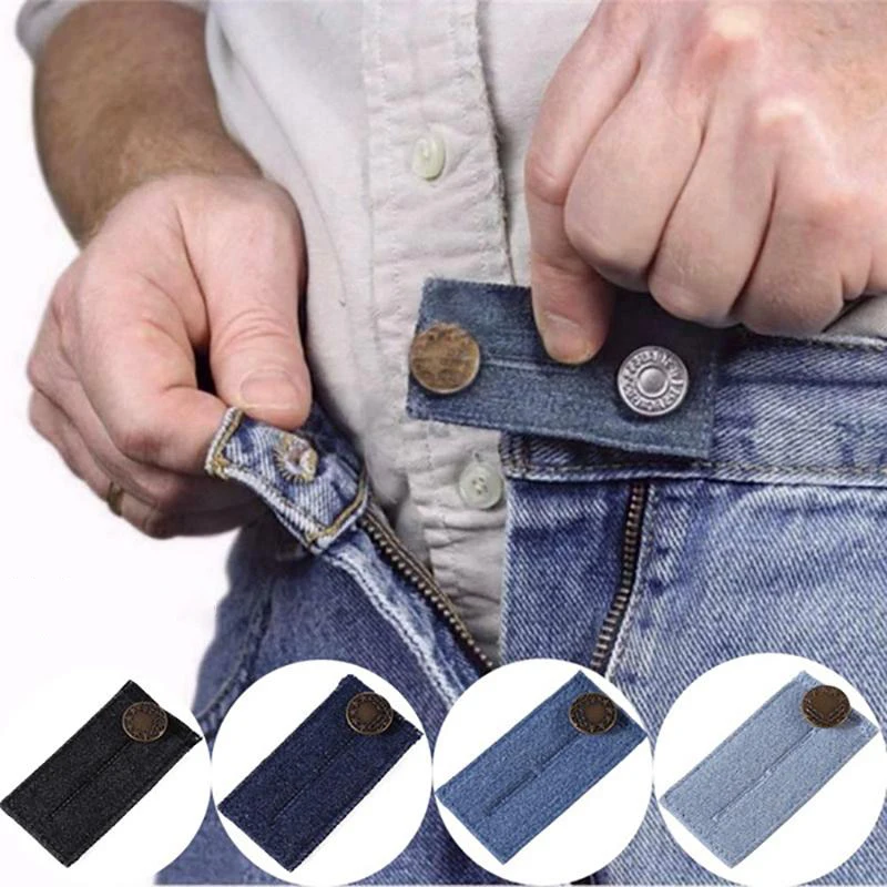 4Pcs Metal Button Extender For Pants Denim Jeans Adjustable Retractable Waist Fastener Button Jeans Waist Clothes Extension Snap