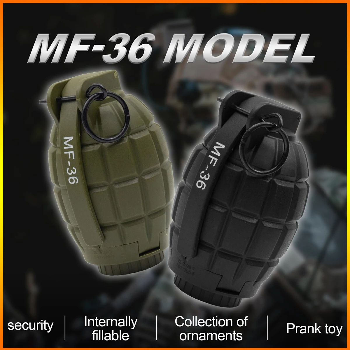 エアソフト戦術グレネード プラスチック製 CSバトルゲームおもちゃ ダミー手榴弾モデル プルリングおもちゃ 14歳以上向け コスプレ 新年ギフト