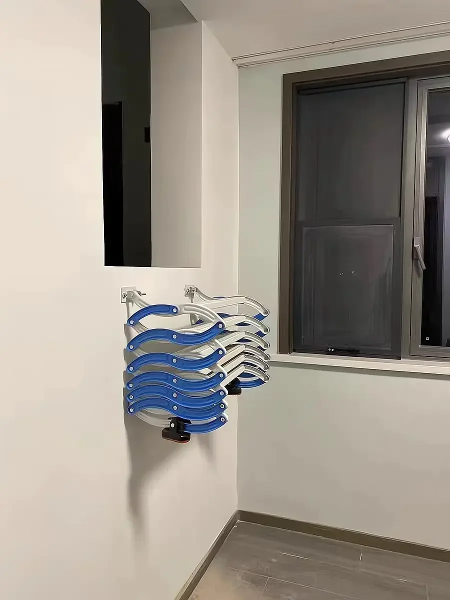 AAN Simple Small Staircase Balcony Telescopic Staircase Thickened Multi-functional Folding And Stretching Manual Ladder
