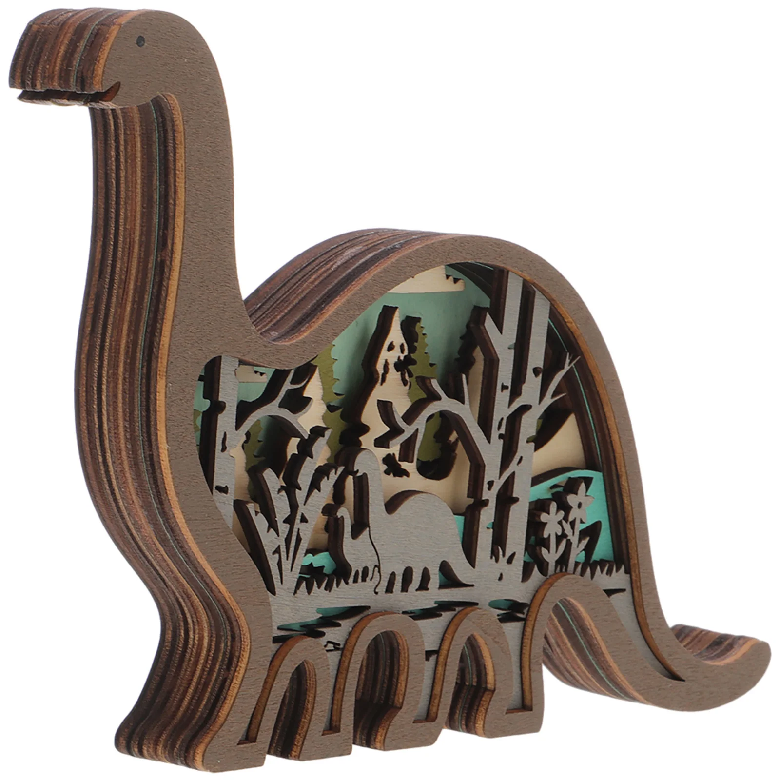 

Dinosaur Wood Carving Handicraft Creative Wooden Artwork Home Desktop Ornament Tabletop Decor Unique Dinosaur Shaped Ornament