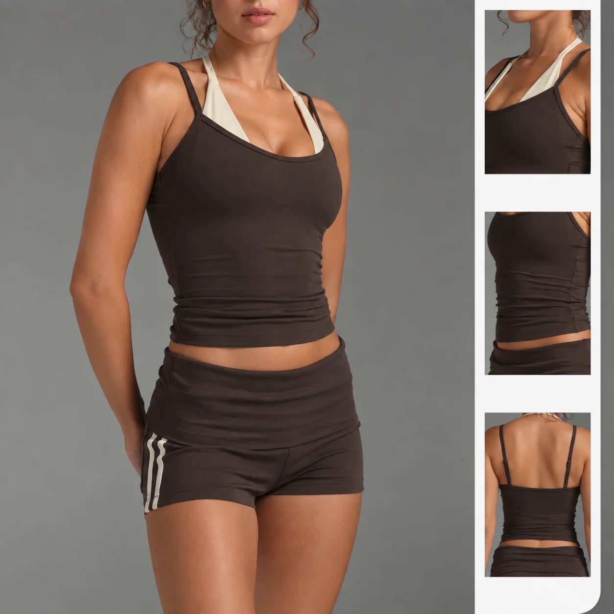 Women Color Block Sleeveless Tank Top Quick Dry Fake Two Piece Sports Bra Running Gym Pilates Yoga Workout Top
