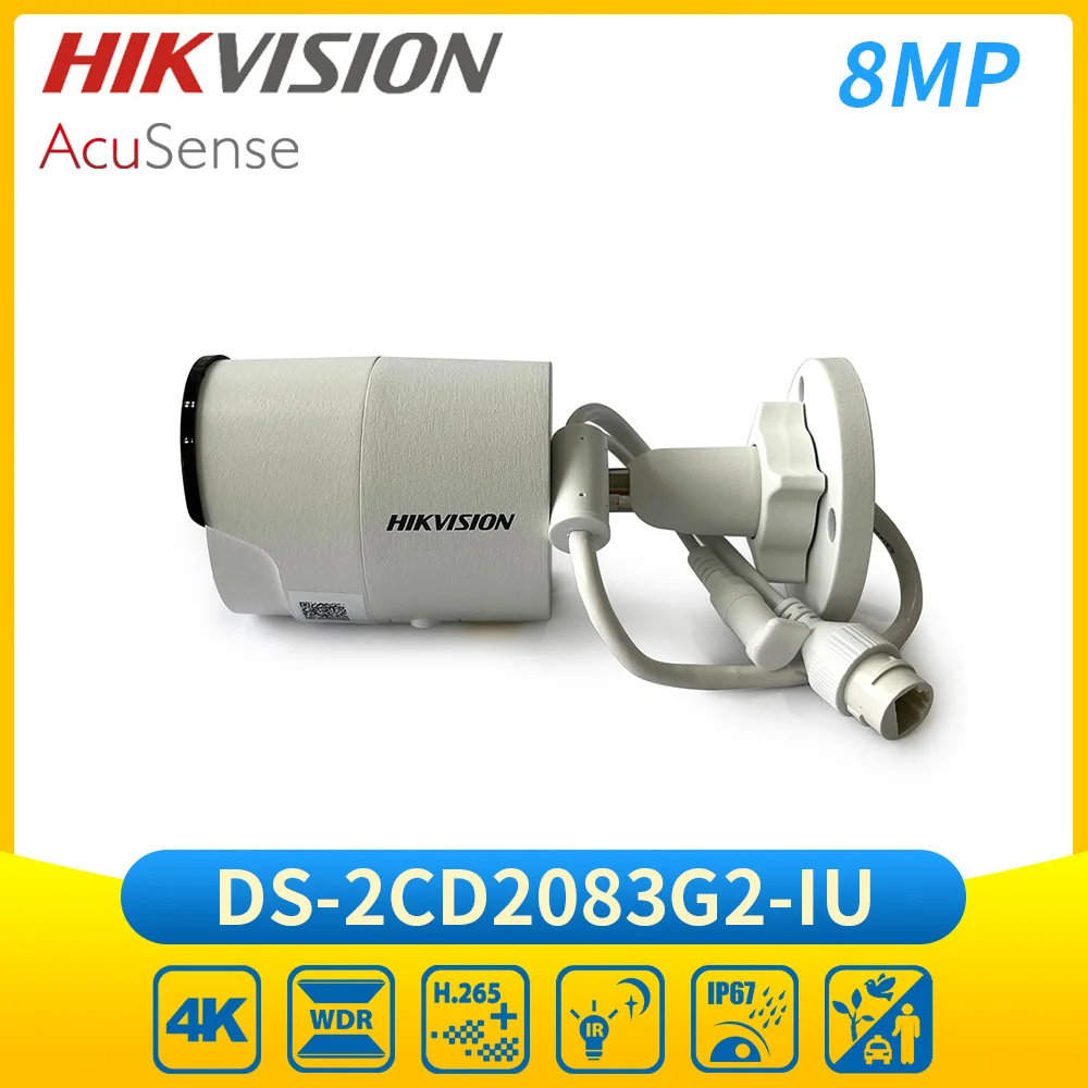 

Hikvision DS-2CD2083G2-IU 8MP 4K AcuSense IR Bullet Network Camera Built-in Mic IP67 POE IP Camera Deep Learning