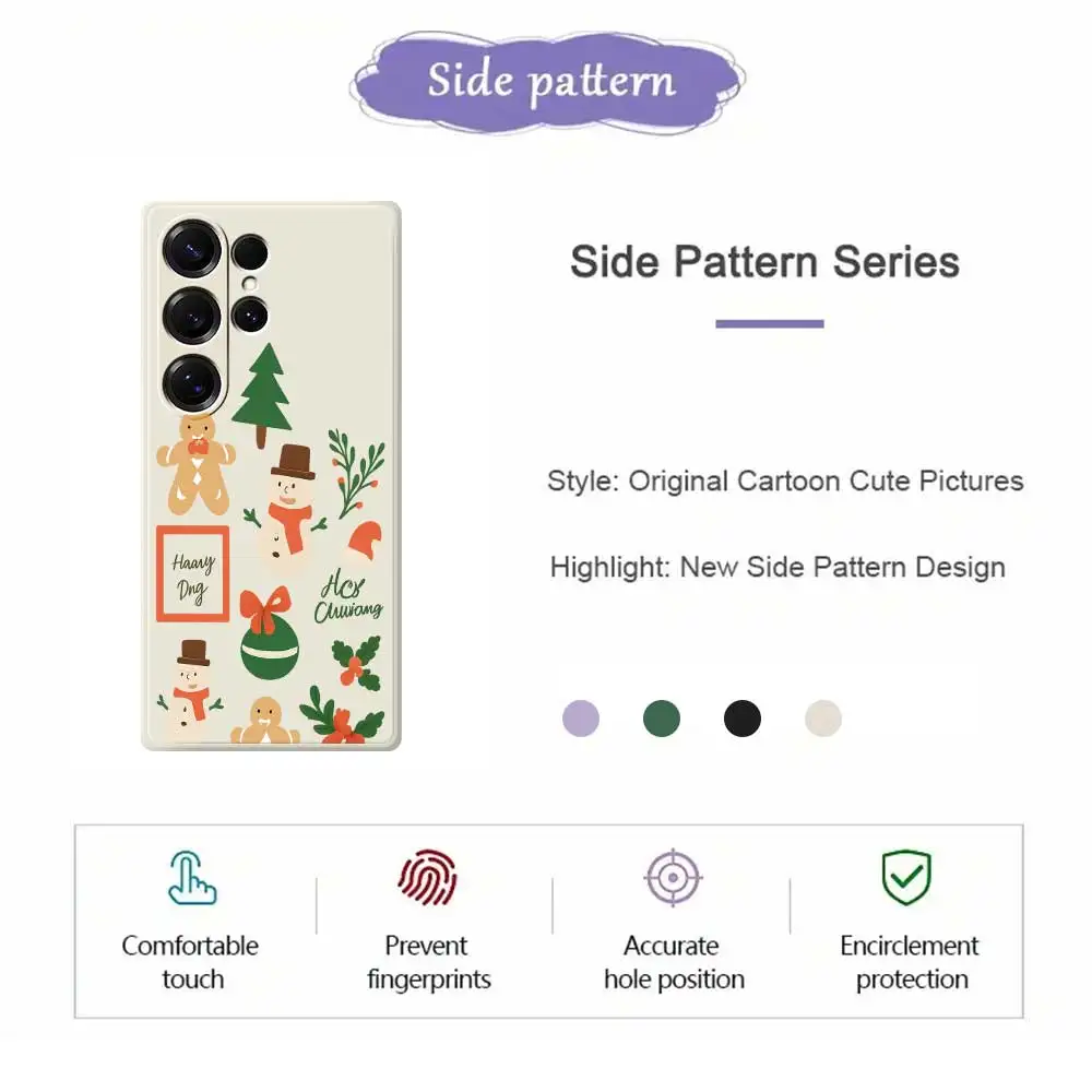 Чехол для телефона в рождественском стиле для Samsung Galaxy S25 S24 S23 S22 S21 S20 Ultra Plus S24FE S23FE S22FE S21FESicone Soft Cover Capa