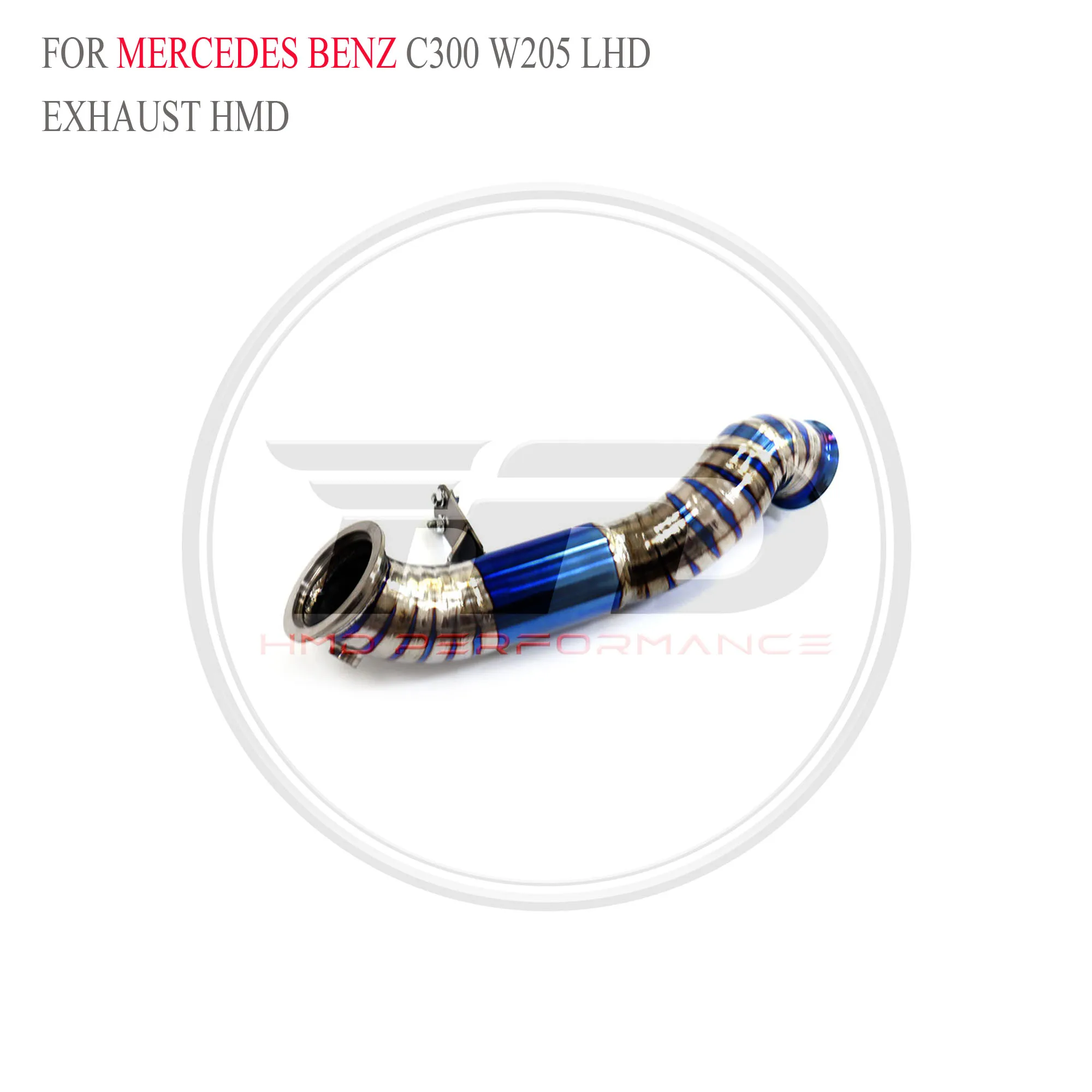 HMD رائجة البيع عالية الأداء النازل لمرسيدس بنز C300 W205 LHD التيتانيوم نظام العادم قطع غيار السيارات
