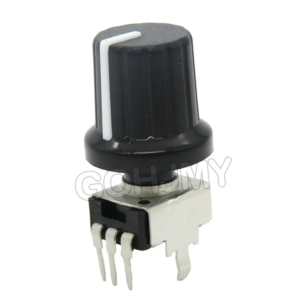 5 Sets RV09 Vertical 1K 10K 20K 50K 100K 500K Ohm Adjustable Resistor 9 Type 3pin Seal Potentiometer for Arduino with knob cap
