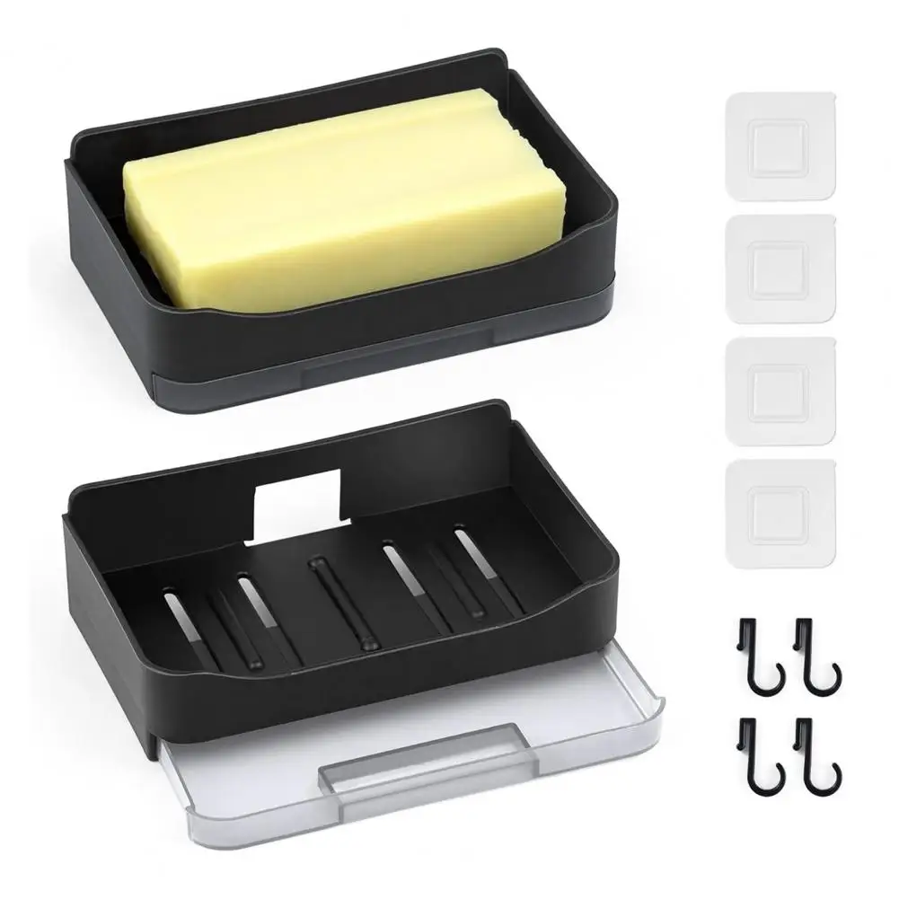 

Sink Soap Rack Hollow Design Wall Mounted Shower Soap Dish with Strong Load-bearing for Simple Installation Bathroom 2pcs Soap