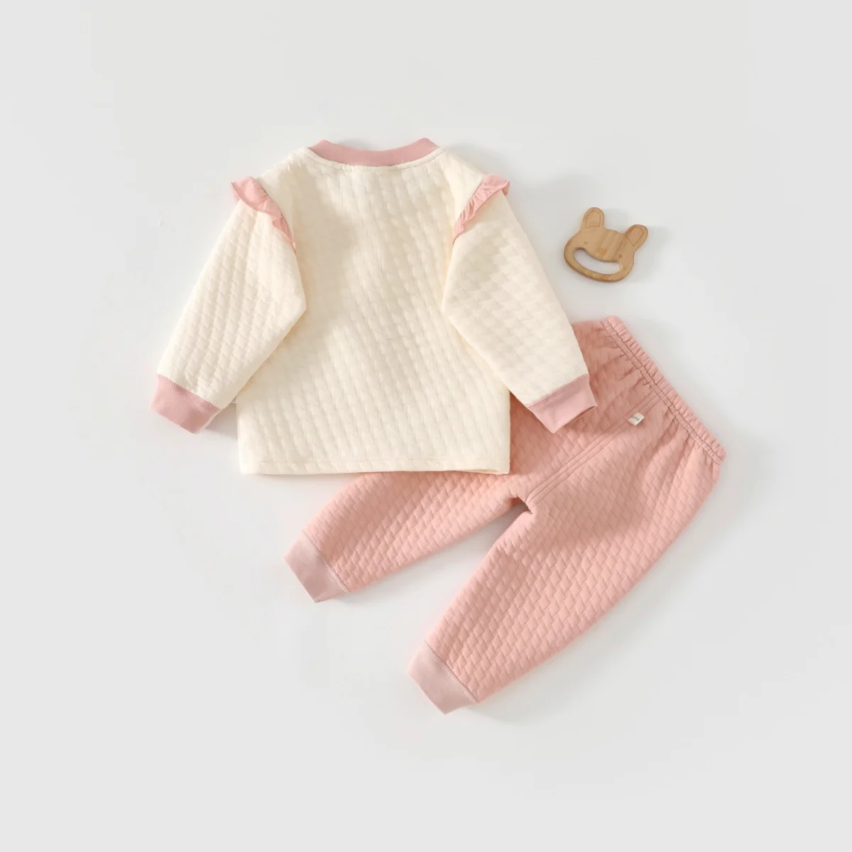 Baby Clothes for Autumn and Winter, Warm Home Wear, Cotton-Padded Base Layer, Separate Top and Pants, Pure Cotton Set
