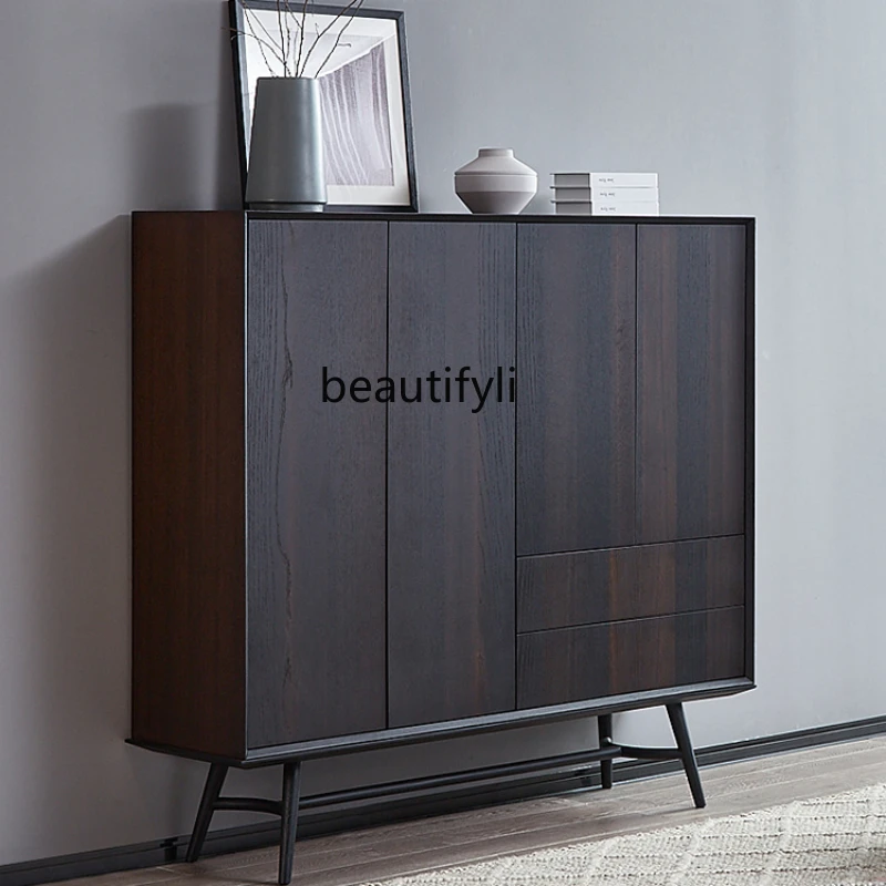 Italian Modern Living Room Storage Cabinet Nordic Minimalism Solid Wood Sideboard