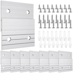 8 Pairs French Cleat Picture Hanger Heavy Duty Aluminum Z-Clamps Interlocking Wall Mounting Bracket Picture Hanging for Mirrors