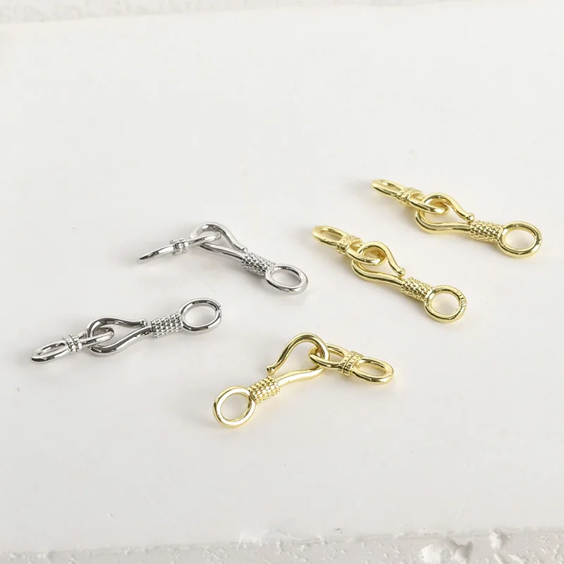 14K Gold Color 8-character Hook Buckle Bracelet Buckle End Connection S Buckle DIY Handmade Fish Hook Buckle Jewelry Accessories