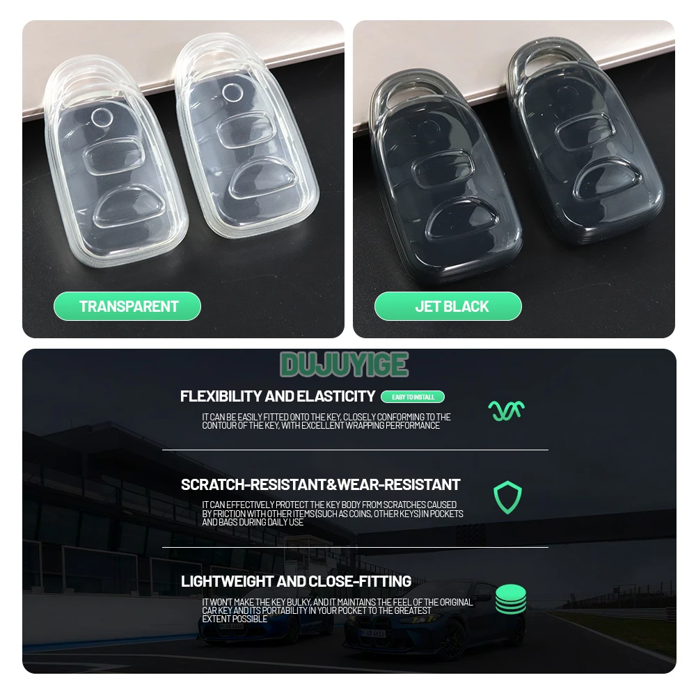 Clear TPU Car Key Case For Hyundai Tucson LM Santa Fe CM Accent Verna RB Key Fob Cover Protector Shell Auto Accessories