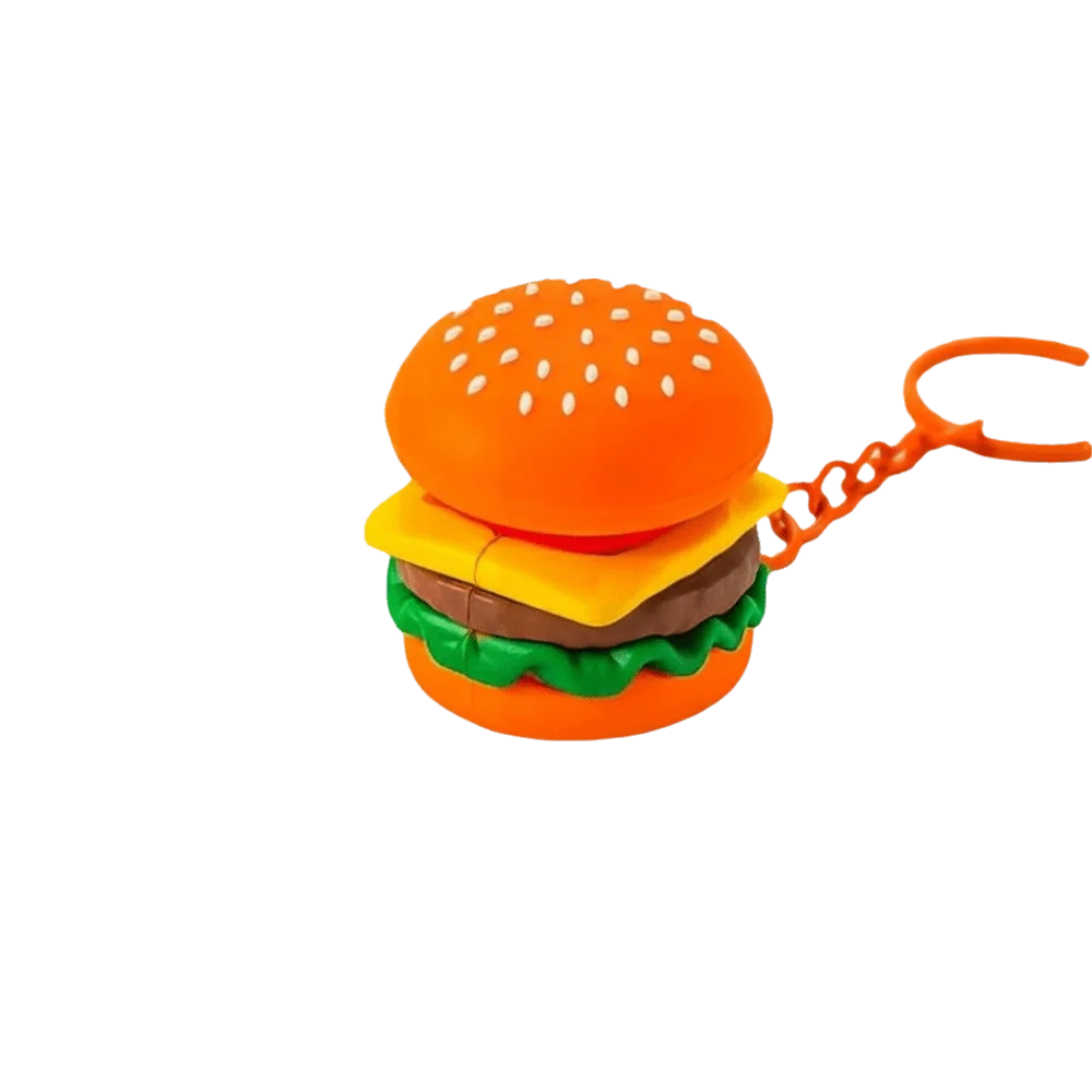 Novelty Relaxation Fidget Keychain Plastic Cute Simulation Food Keyring Portable Lightweight Press Bag Pendant Adults
