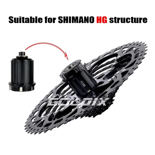 Imagen 2 del producto SUNSHINE-Cassette de rueda libre para bicicleta de montaña, 8/9/10/11/12 para SHIMANO HG, velocidad de estructura 40/42/46/50/52T, piñón de Cassette K7 negro