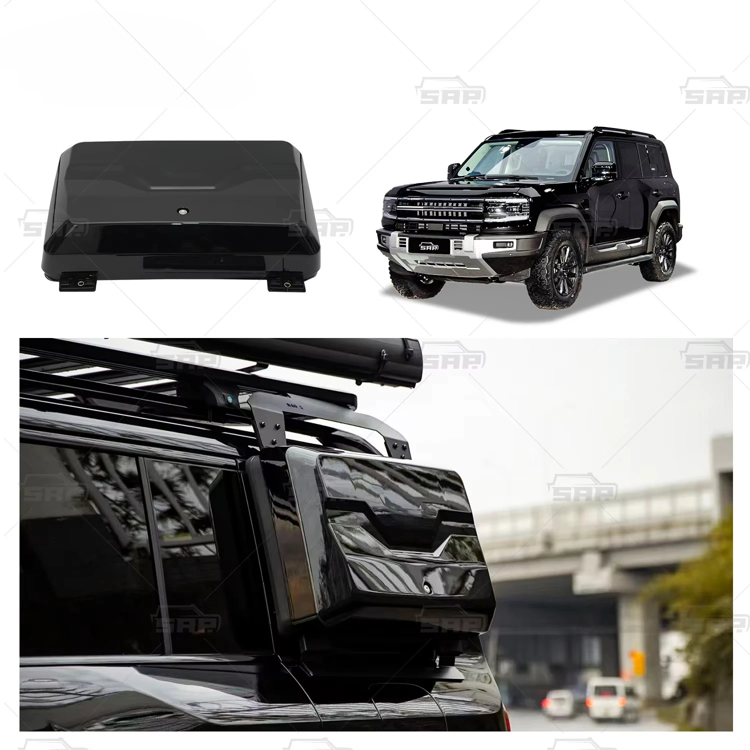 

Auto Parts Car Accessories Roof Luggage Storage Box Carrier Tool Box Black Car Side Tool Box for BYD Formula Leopard 5