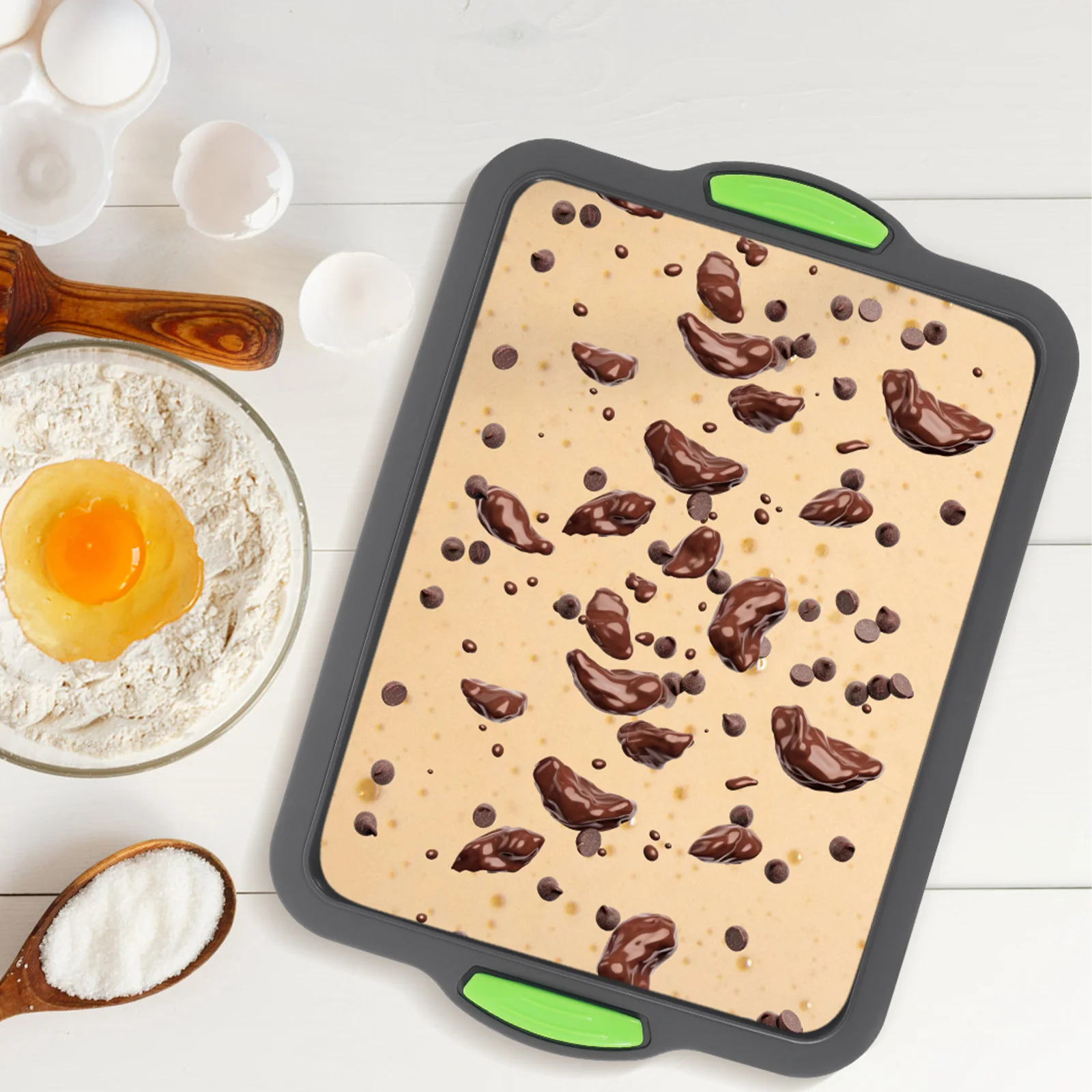 Silicone Cake Roll Mold Smooth Edge Non-Stick High-Temp Baking Pan Multi-Function Kitchen Bakery Mold for Home Use