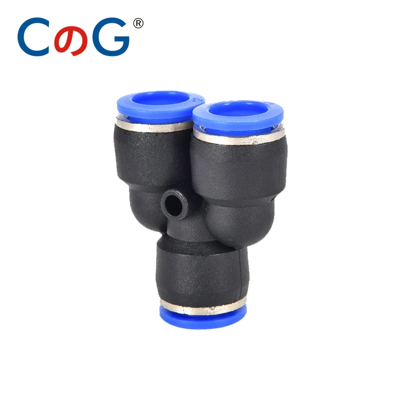 CG 10PCS PY Series Pneumatic Fitting OD 4/6/8/10/12/14/16mm Y Type Tee Quick Push Connector for Connect Air Hose Tube