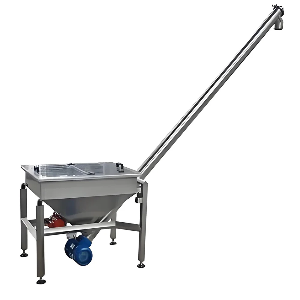 Tilt spiral feeder Pipeline spiral conveyor Food grade stainless steel conveyor