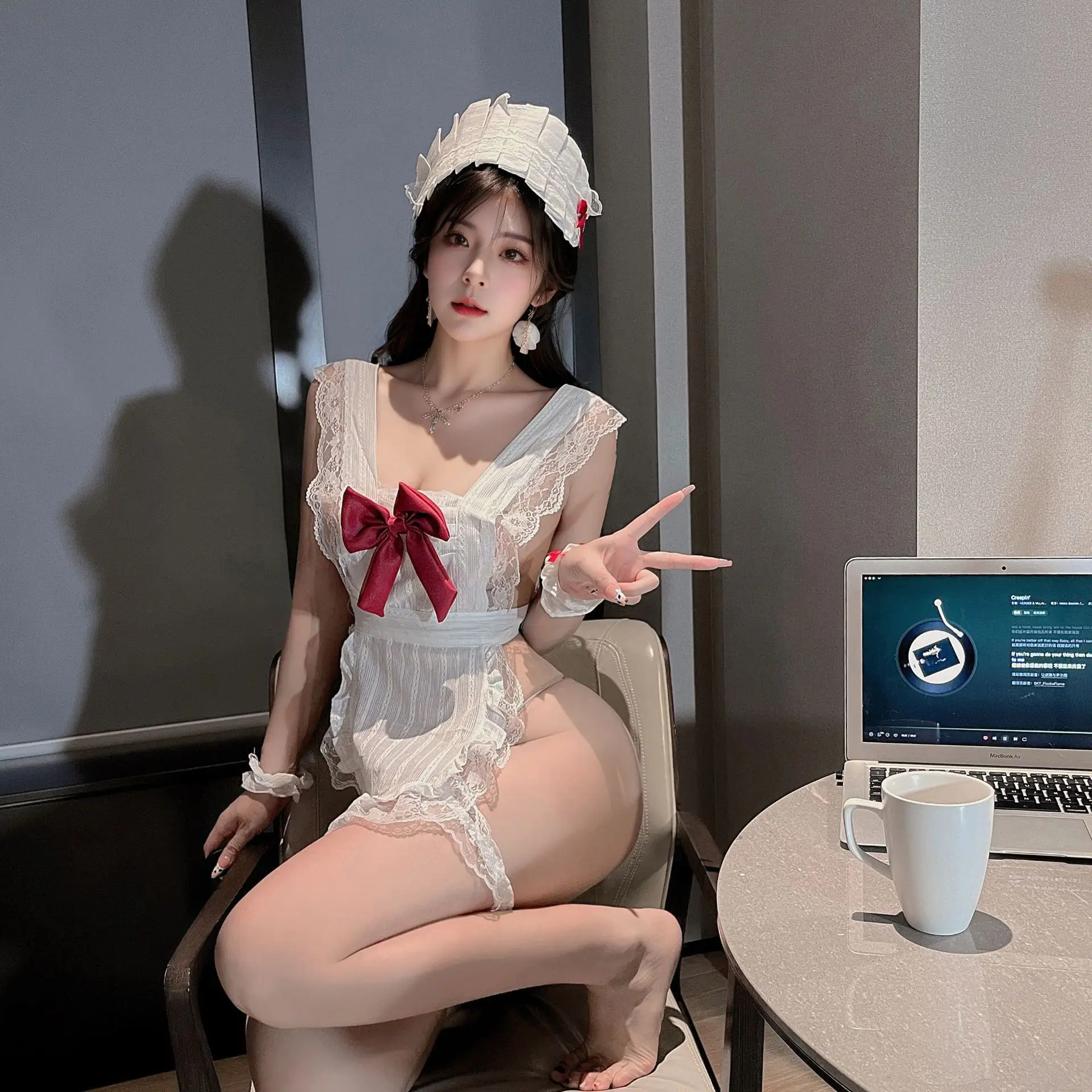 حجم كبير الملابس الداخلية المثيرة مثير الجنس النقي خادمة يغوي خادمة موحدة منامة العاطفة الخصر دعوى مثير الاباحية الجسم الملابس الداخلية النساء #3