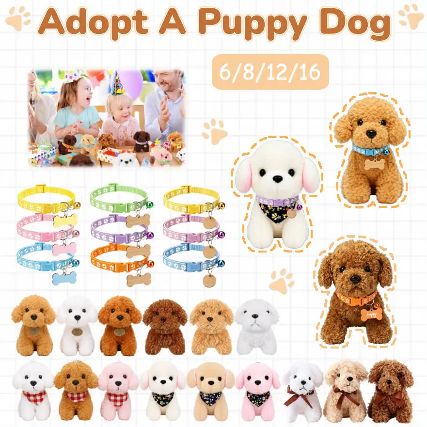 6-16set-adopt-a-puppy-party-favors-teddy-dogs-diy-adjustable-dog-collars-mini-plush-puppy-stuffed-dogs-for-birthday-party-gifts