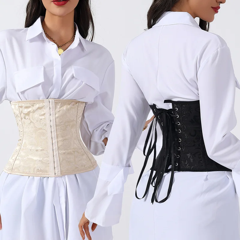 Women's Royal-Style Vest with Button Closure Waist-Cinching Abdominal Compression Belt Body-Sculpting Shaping Corset Cincher