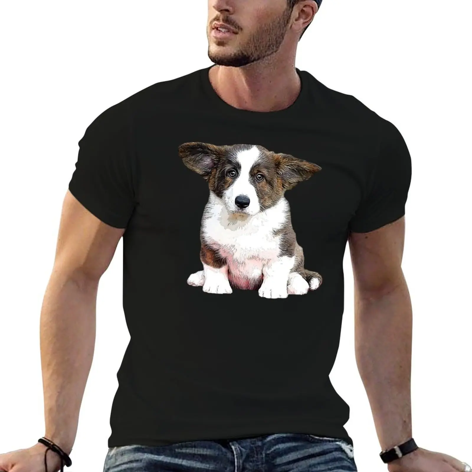 

Corgi Cardigan Welsh Corgi Brindle Puppy Dog T-Shirt t shirt man designer man t shirt cotton graphic t shirts for man T-shirt
