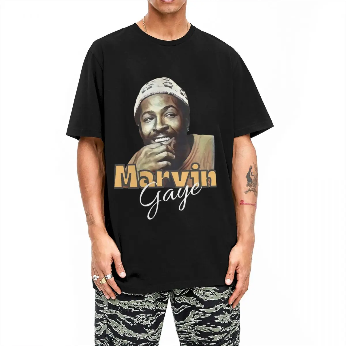 Men Women Marvin Gaye Retro Fan Art Shirt Accessories Summer 100% Cotton T-shirts Awesome Clothing